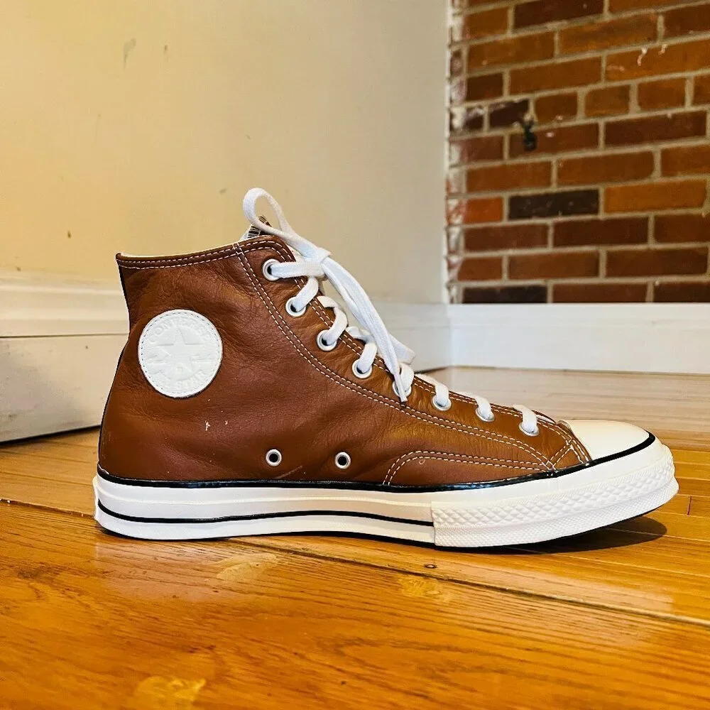 Converse Chuck Taylor All Star Cruise Leather High-Top Shoes Cognac Brown 12